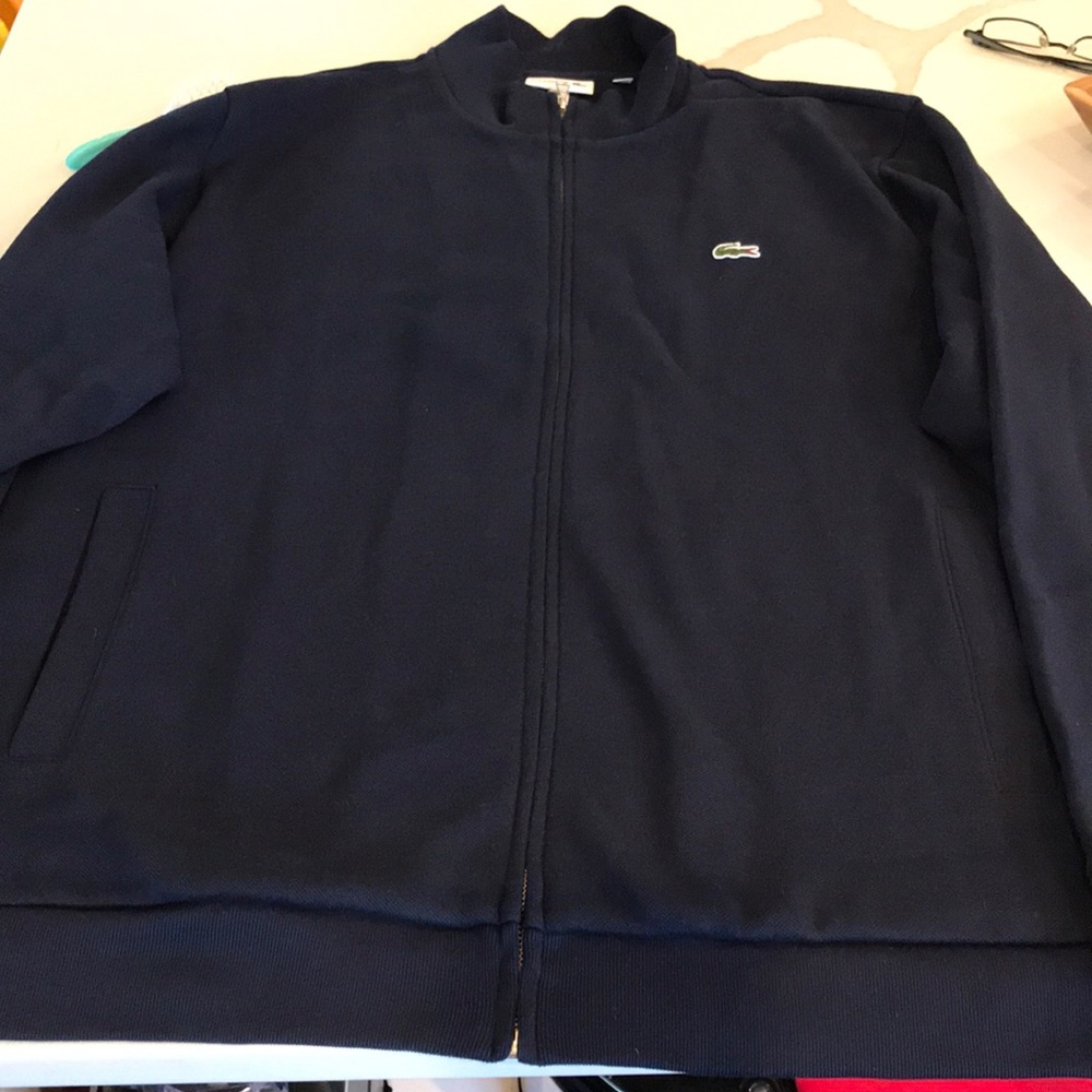 Lacoste full zip navy sweatshirt